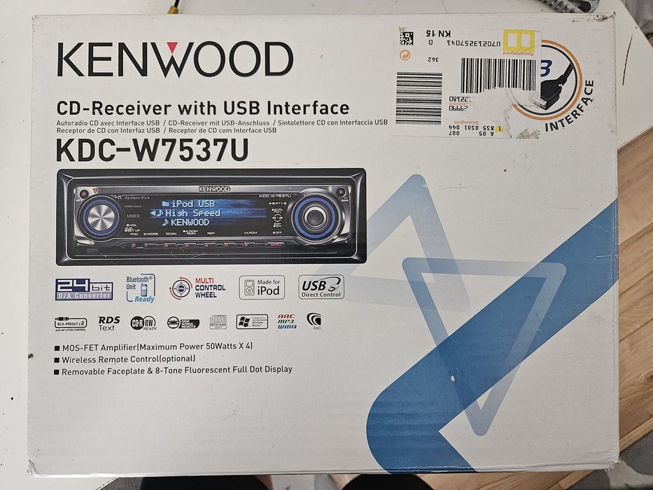 Kenwood KDC-W7537U delfinki, DAC WOLFSON, 2XRCA, Bt LDAC, pilot