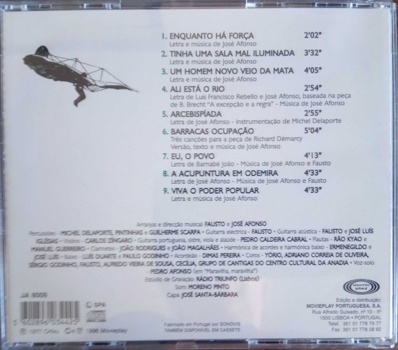 José Afonso	- - - - -		Enquanto Há Força	- - - - -	CD