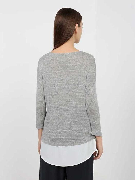 Sweter damski z koszulową wstawką rozmiar S