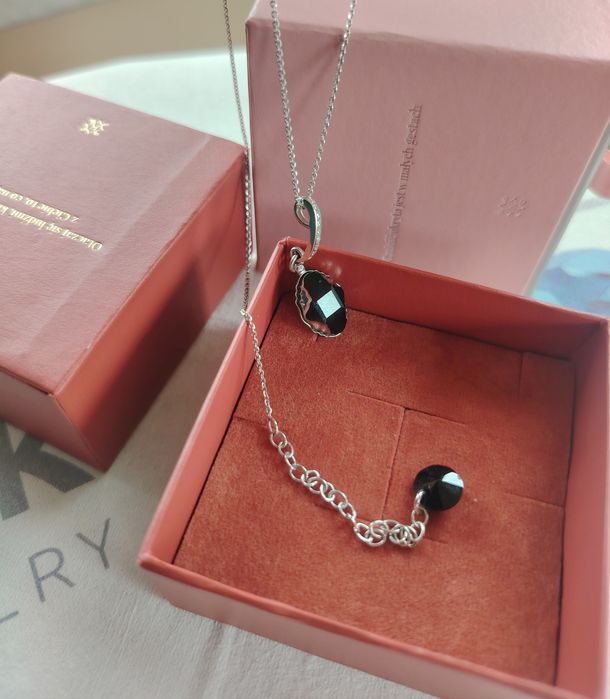 naszyjnik retro Delia Spark Silver Graphite Light Chrome