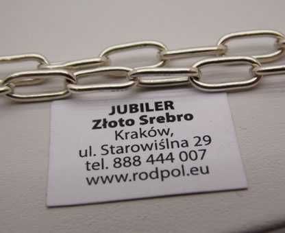 Srebrny łańcuszek owalne ogniwa 41 cm. 4,5 mm.