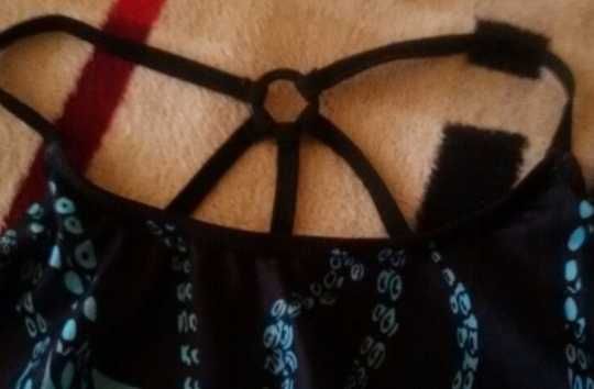 Женский купальник с принтом топ с воланом, высокие плавки