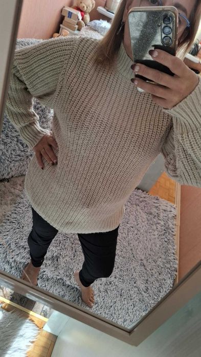 Ciepły sweter,luźny fason Zara roz.38-46
