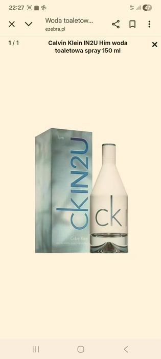 perfumy calvin klein in2u w kategorii zdrowie i uroda OLX