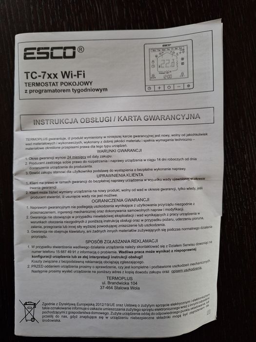 Sterownik do elektrycznego ogrzewania podlogowego