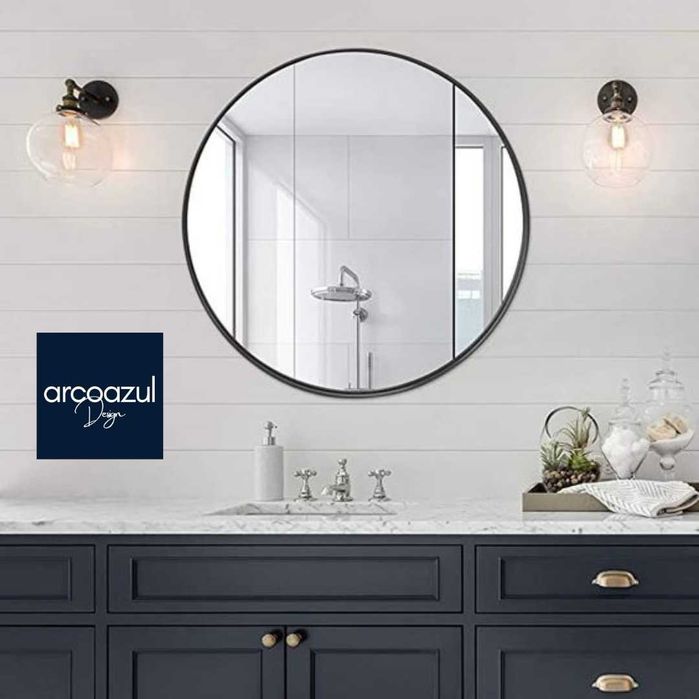 Espelho de Alumínio Preto Mate - Várias  Medidas By Arcoazul