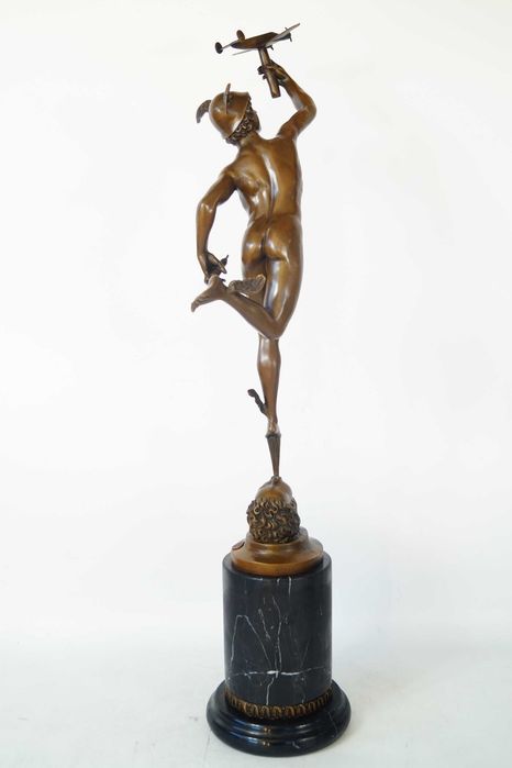 Figura z brązu rzeźba Hermes Merkury z samolotem Patron Biznes