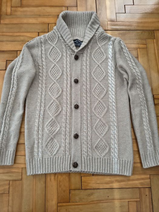 Sweter męski rozpinany , gruby splot