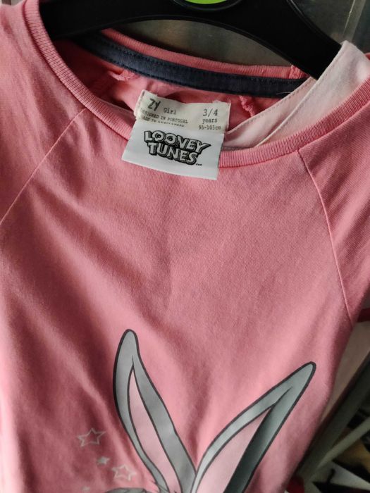 Vestido tipo t-shirt de criança com Bugs Bunny