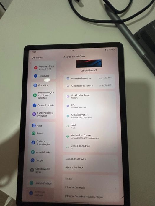 Lenovo Tab M11 128GB + Caneta + Capa