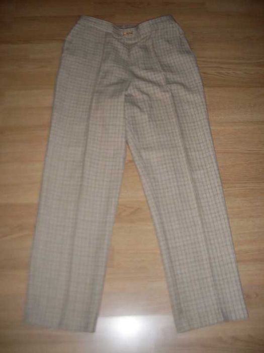 spodnie w kratkę cienkie 40 proste