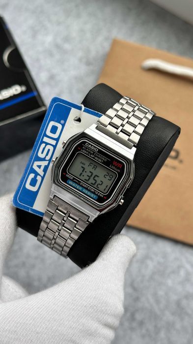 Годинник Vintage A159 silver-black | касіо A168 | часы касыо A158