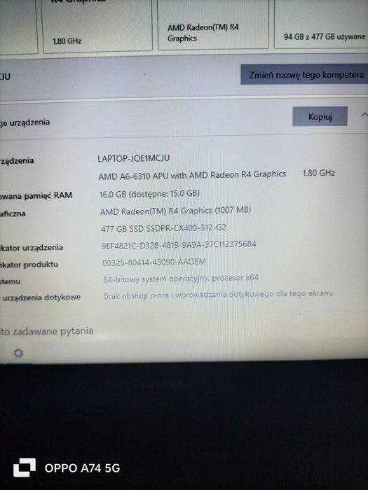 Laptop Lenovo G50 SSD 512gb,ram 16gb