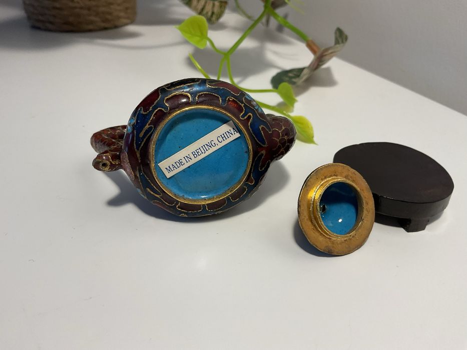 Bule decorativo miniatura em cloisonné – China, anos 90