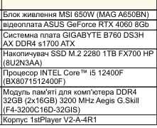 Ігровий комп'ютер | INTEL Core i5 12400F  | RTX 4060 8Gb ТОРГ!