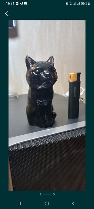 Статуетка " Кіт ". з кольорового скла, відмінний стан