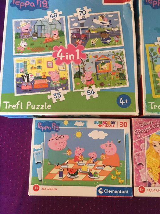 Пазлы 4ШТ  Свинка Пеппа (Peppa Pig) Trefl и Clementoni для детей 3-4+
