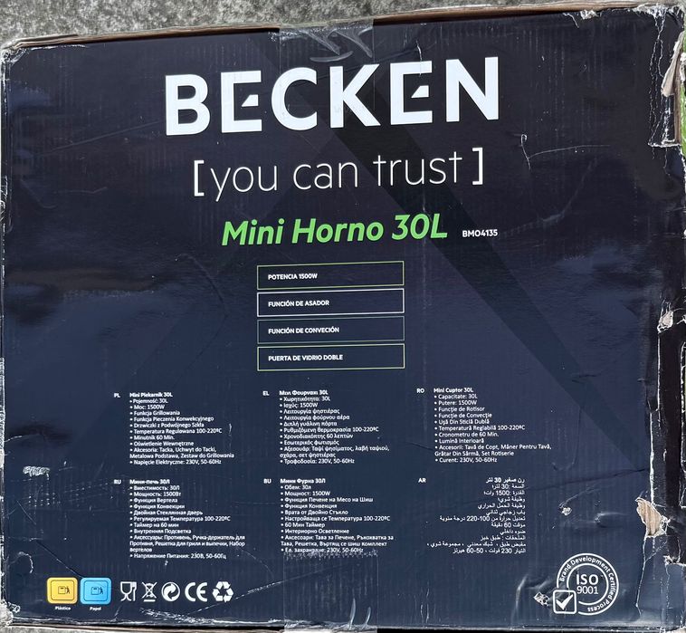 Mini-forno Becken (30 litros)- novo, 3 anos de garantia