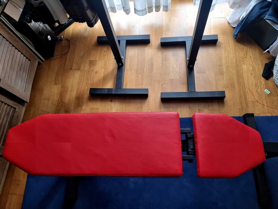 Ławka + stojaki kelton. Używane, bardzo dobry stan.