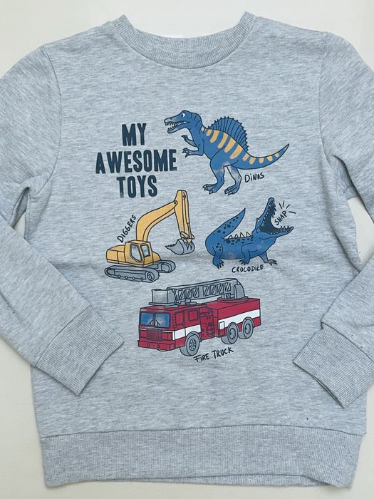 Bluza szara z dinozaurami r. 134