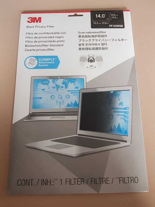 Filtr prywatyzujacy czarny 3M - monitor / laptop / ekran 14 cali