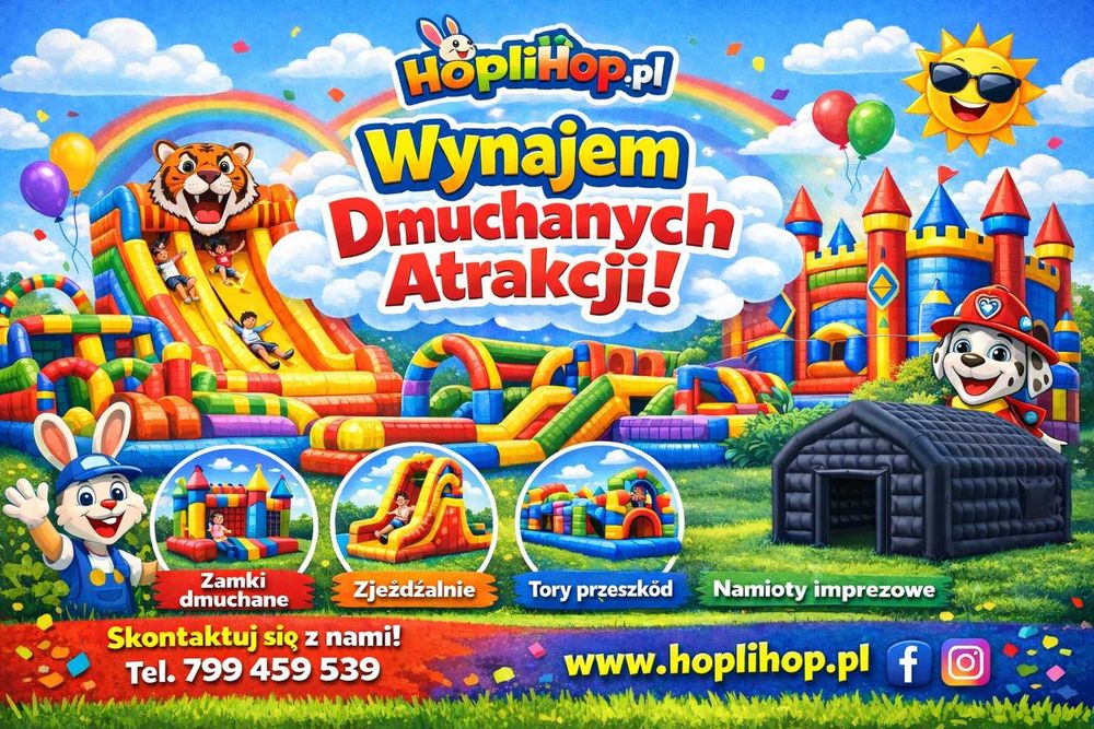 Wynajem- dmuchańce - chrzciny, komunie, urodziny- wolne terminy ..  :)