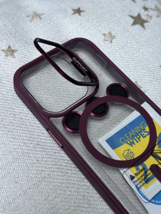 Iphone 15 pro etui case save burgund fiolet nowy