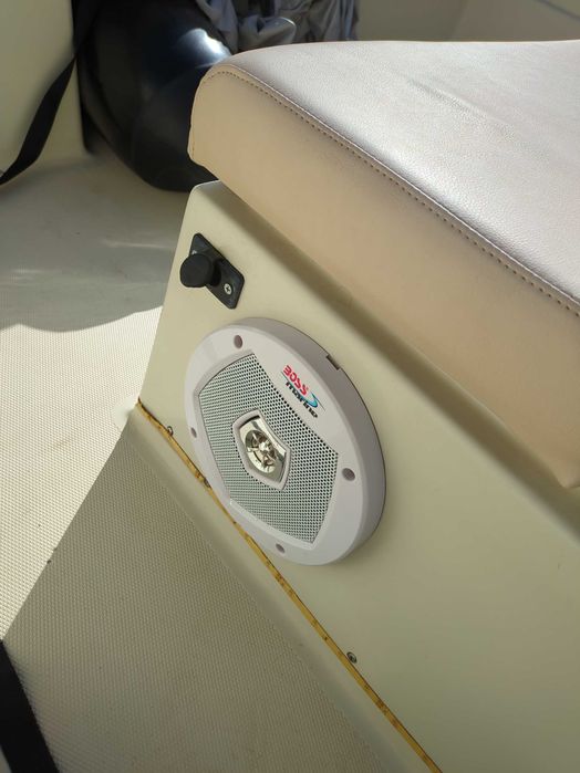 barco desportivo, barco de pesca com Mercury de 100 cv e reboque