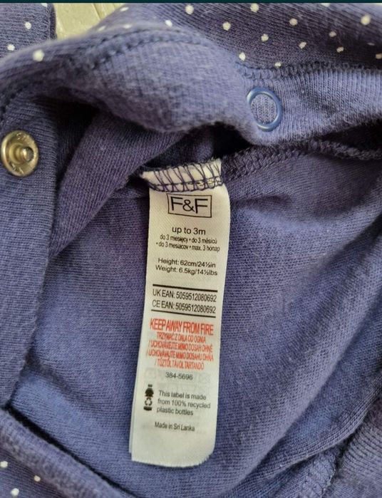 Чоловічок F&F Fred&Flo дівчинка 0-3 боді сліп ромпер