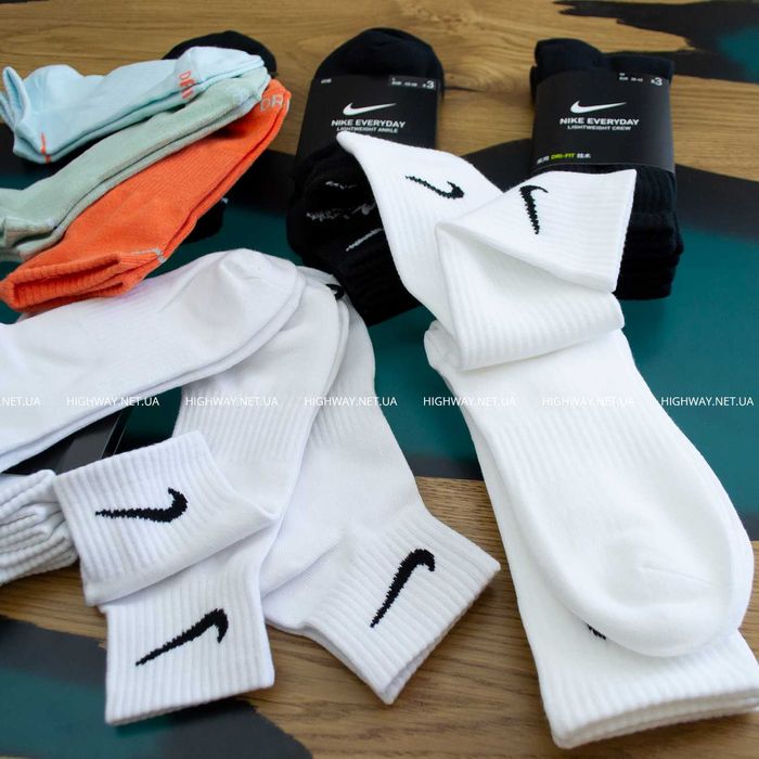 【HighWay】S M L без махри Шкарпетки Nike летние носки nike высокие белы