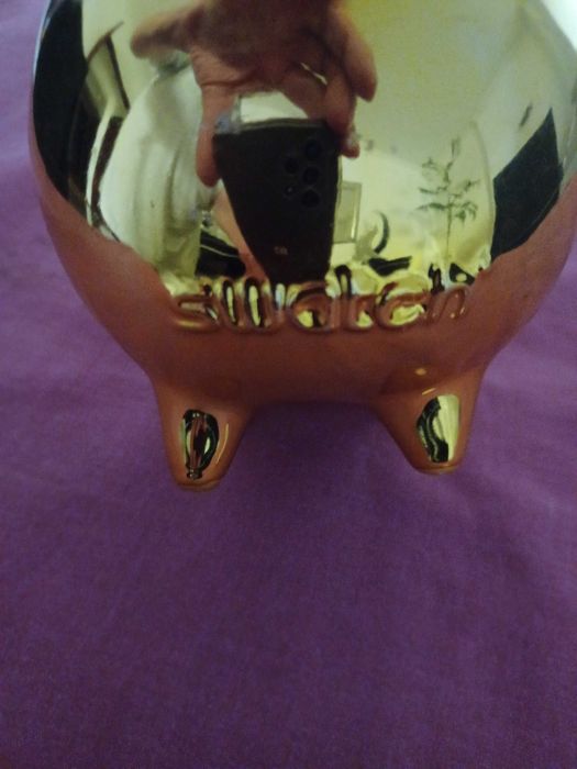Porquinho da swatch com moeda