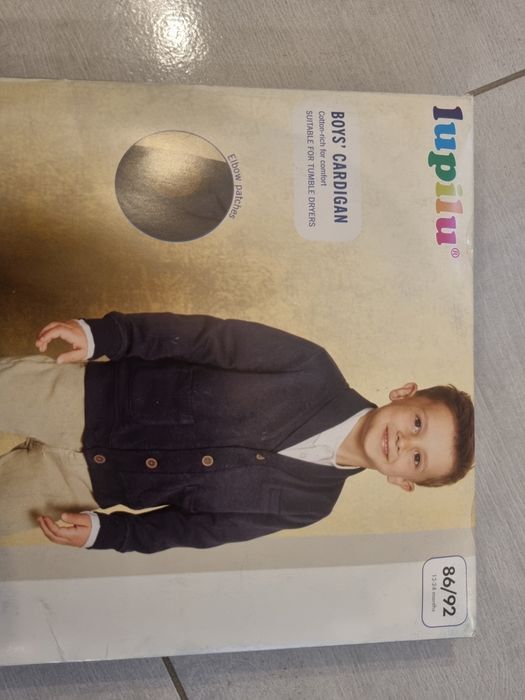 Nowy sweter elegancki dla chłopca kardigan 86/92 lupilu