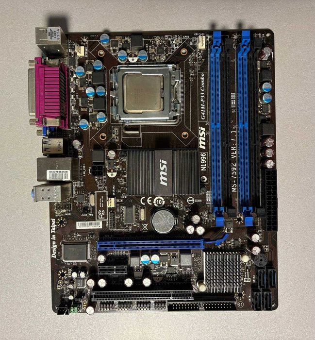 Материнская плата MSI G41M-P33 Combo+процессор 2ядра (socket 775)