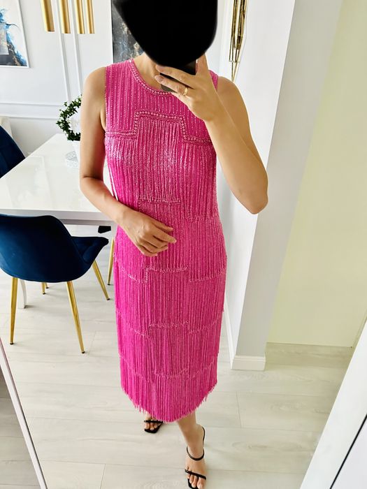 Asos Sukienka zdobiona frędzlami S