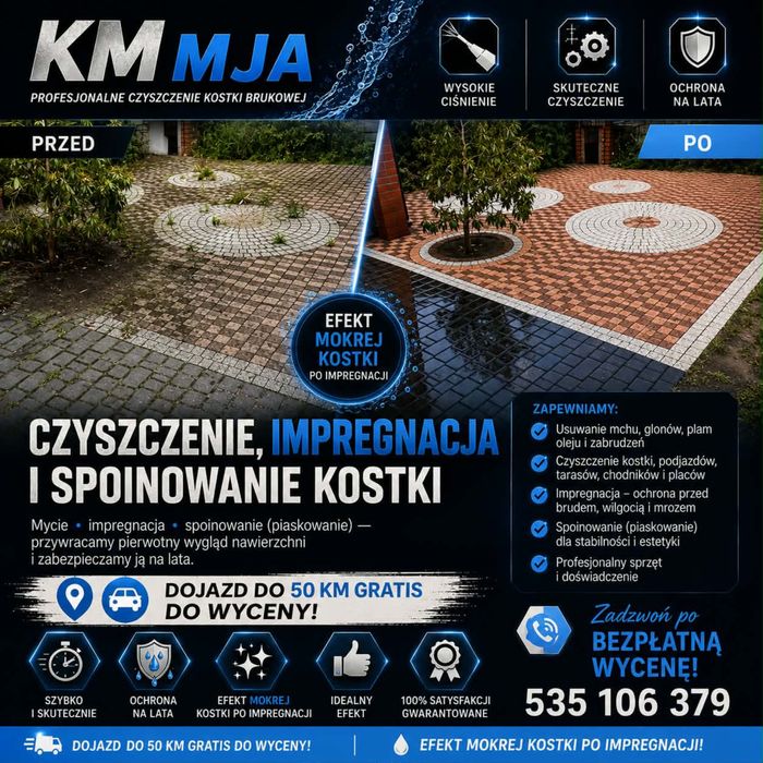 Profesjonalne mycie kostki brukowej