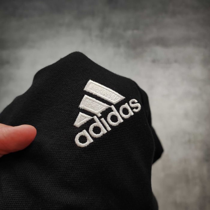 MĘSKA Koszulka Bawełna PREMIUM Polo Elegancka Adidas Czarna Casual