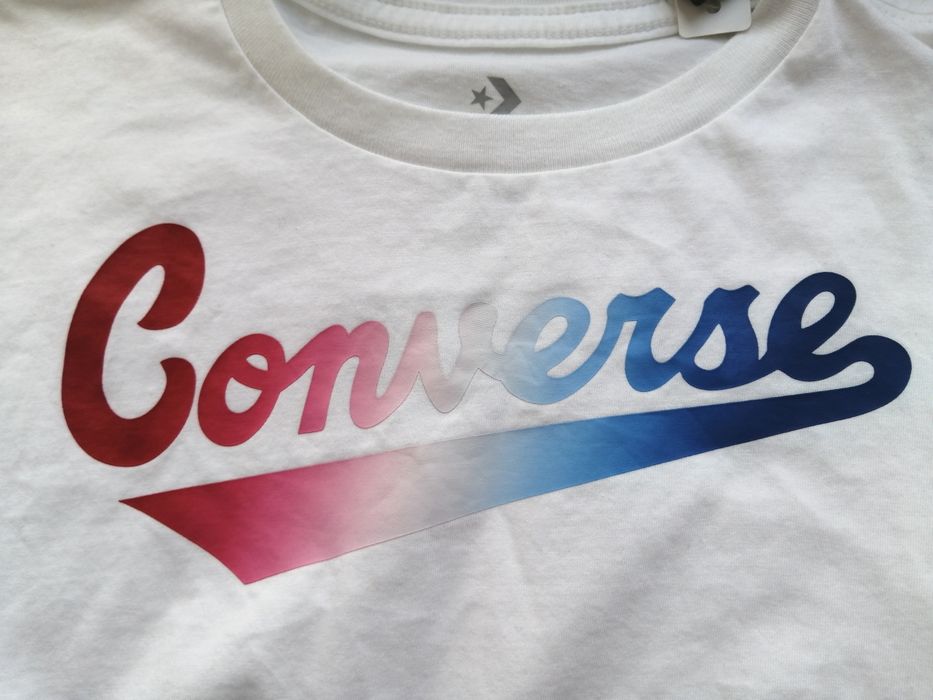 Футболка Converse кроп-топ, кроп-футболка жіноча, S-XS, біла подарунок