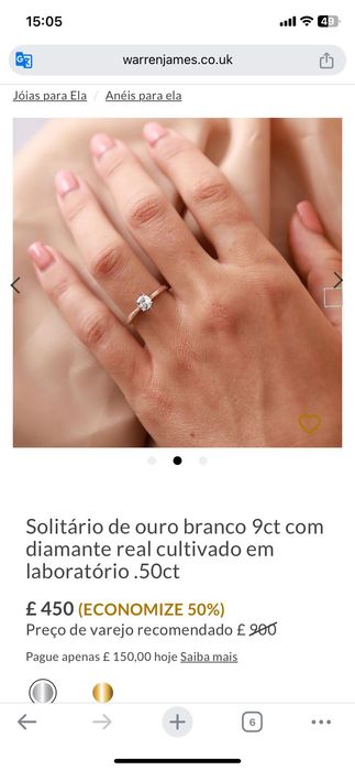 Anel de noivado Warren James