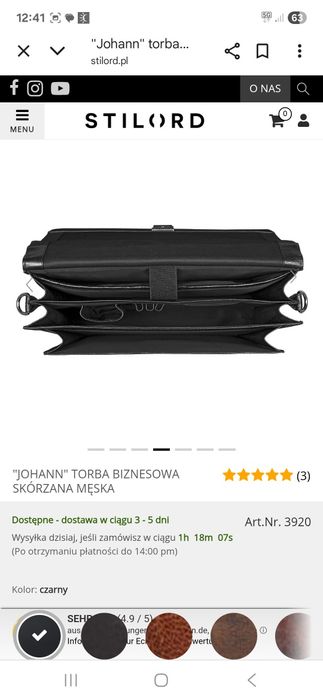 Torba biznesowa skórzana Stilord