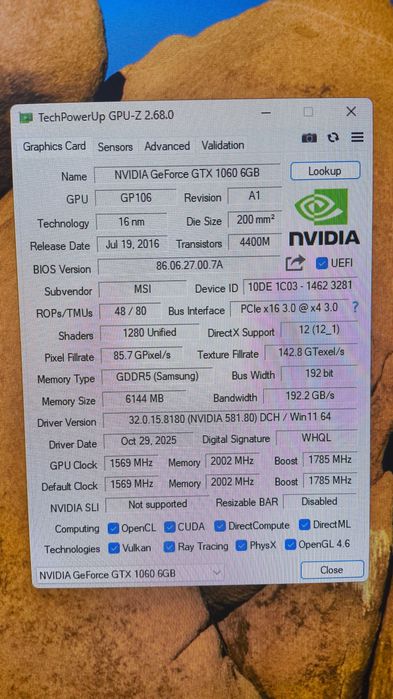 Видеокарта MSI GeForce GTX 1060 Camo Squad 6G