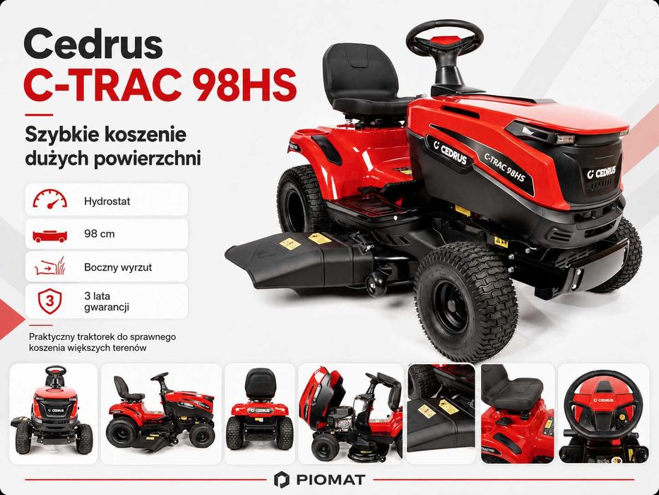Cedrus C-TRAC-98HS Traktorek Hydrostat boczny wyrzut 3 lata gwarancji