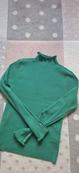 Półgolf sweter damski z ozdobnymi guzikami rozm. S/M 36/38