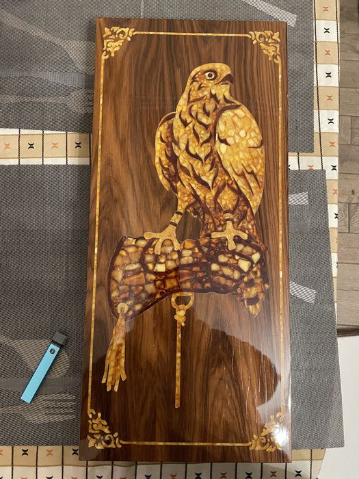 Нарди з бурштиновою аплікацією