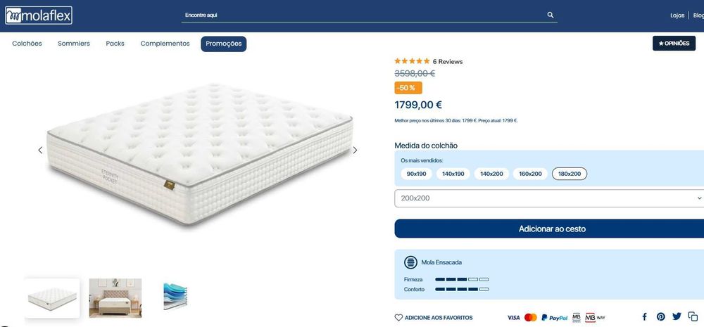Colchão Premium 200x200 - Mola Flex