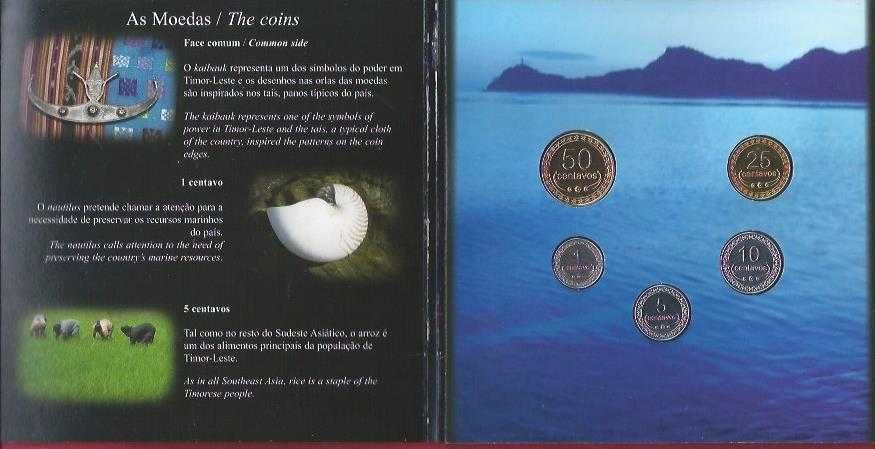 TIMOR 1ªS  MOEDAS Depois da Independencia Carteira da INCM