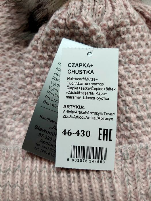 Komplet dla dziewczynki czapka chusta nowe