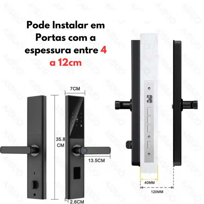 Fechadura Inteligente Biométrica Impressão Digital Cartão WI-FI TUYA