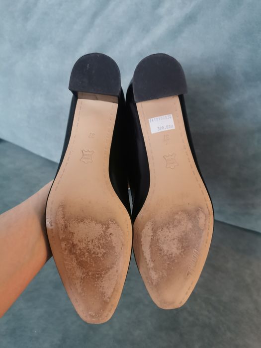 Czółenka 7 mil czarne r. 37 jak nowe!