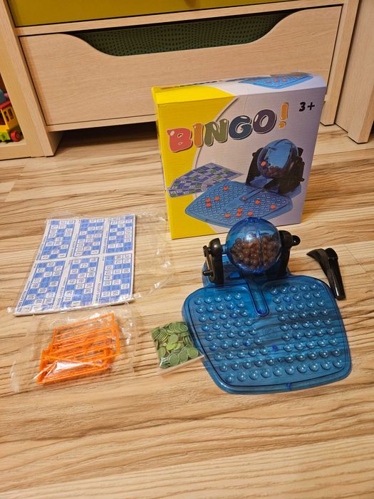 Gra Rodzinna Bingo Lotto Maszyna Losująca Kulki z Numerami Wygrana Los