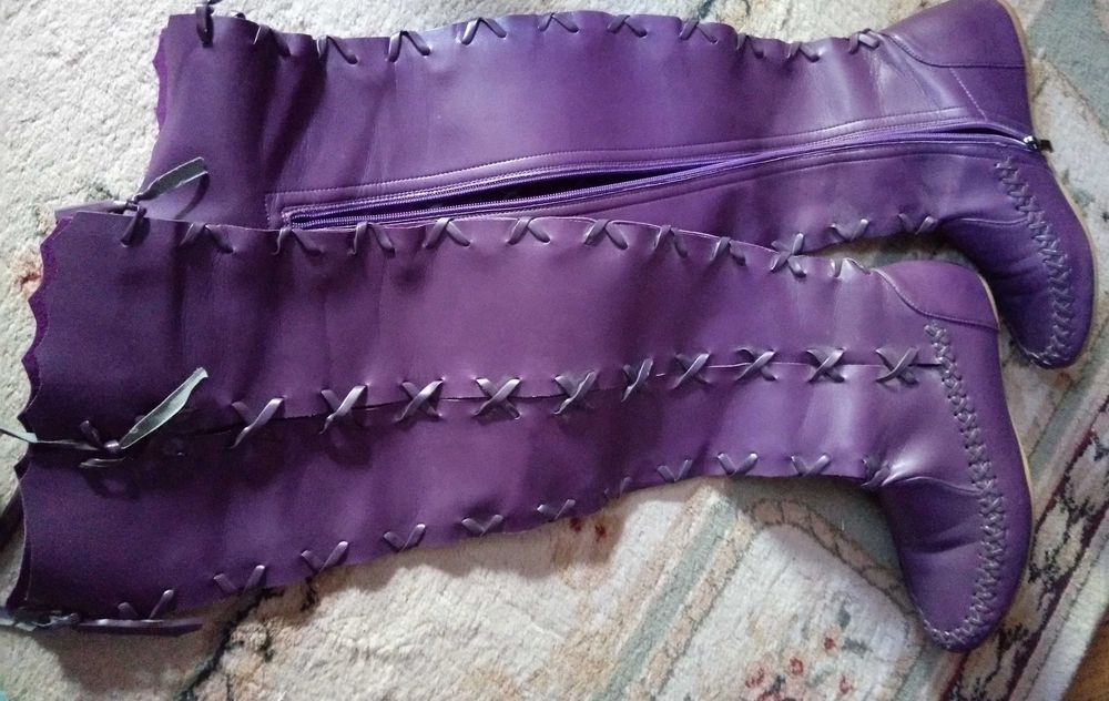 Kozaki za kolano USA skóra naturalna